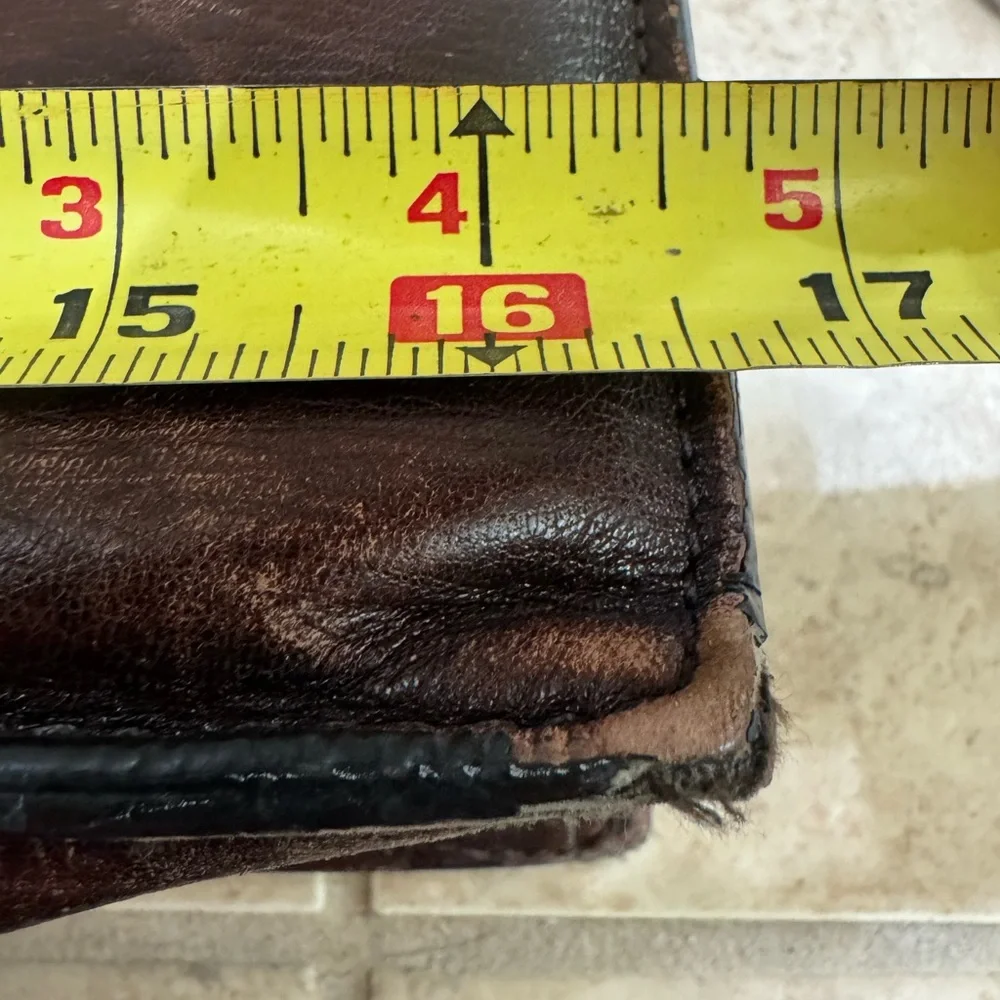 WORN Aged Brown High End WILSONS Leather Briefcase Lawyer Bag Pelle Studio